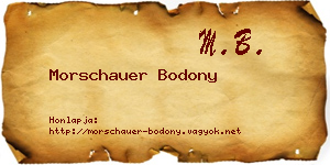 Morschauer Bodony névjegykártya